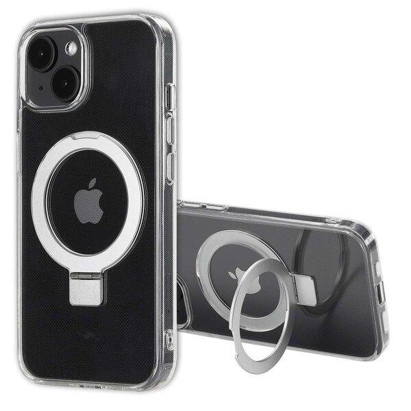 Accezz - Ring Stand Backcover met MagSafe voor Apple iPhone 14 - Transparent