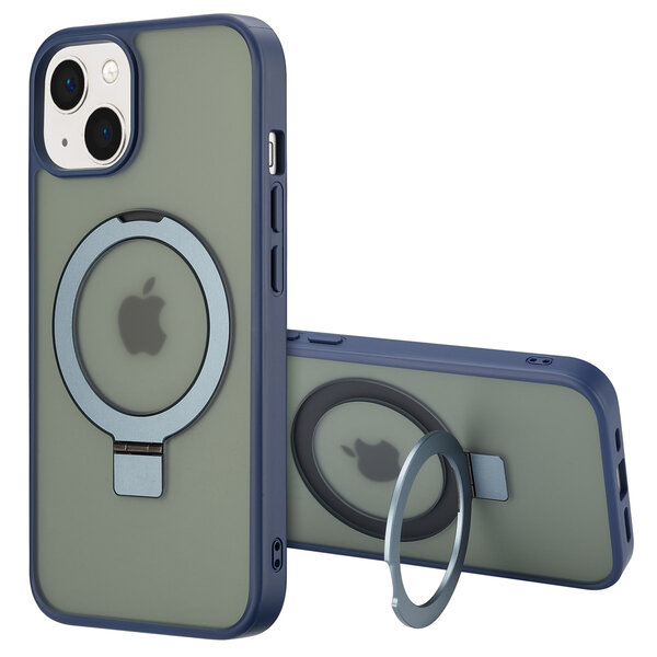 Accezz - Ring Stand Backcover met MagSafe voor Apple iPhone 14 - Blue