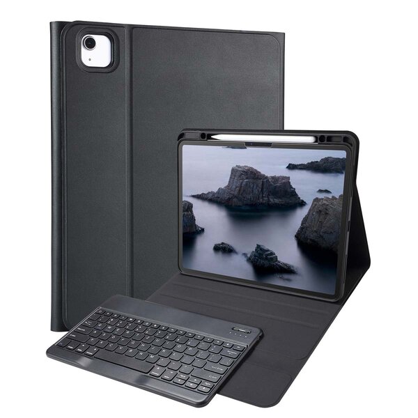 Accezz - QWERTZ Bluetooth Keyboard Bookcase voor iPad Air 13 inch (2025) M3 / (2024) M2 - Black