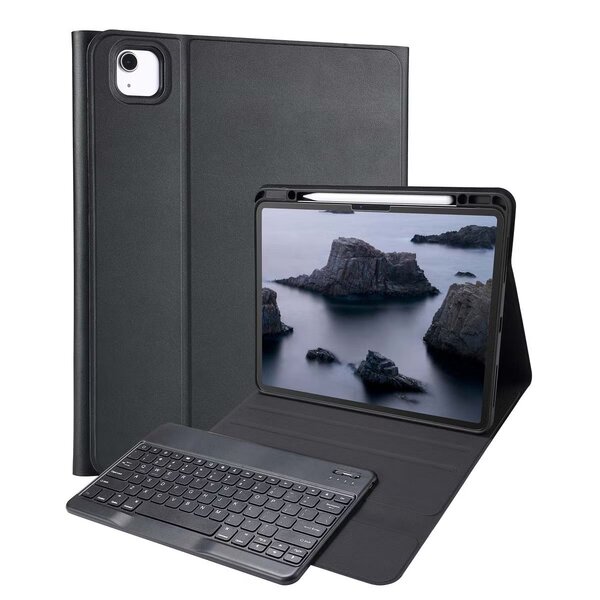 Accezz - QWERTY Bluetooth Keyboard Bookcase voor iPad Air 13 inch (2025) M3 / (2024) M2 - Black