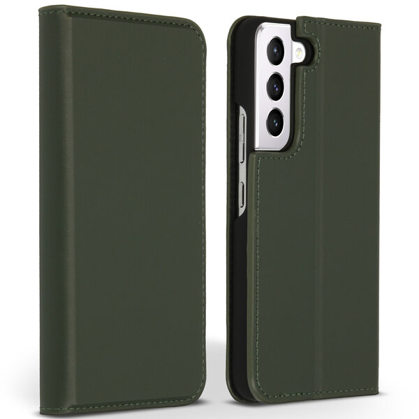 Accezz - Premium Leather Slim Bookcase for Samsung Galaxy S22 Plus - Green