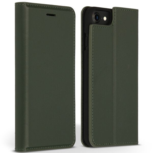 Accezz - Premium Leather Slim Bookcase voor Apple iPhone SE (2022 / 2020) / 8 / 7 / 6(s) - Green