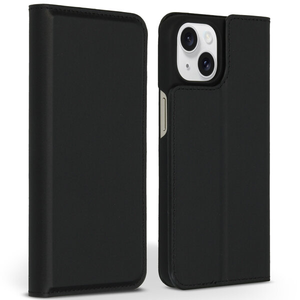 Accezz - Premium Leather Slim Bookcase voor Apple iPhone 15 - Black