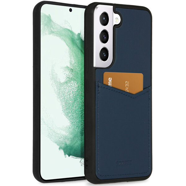 Accezz - Premium Leather Card Slot Backcover voor Samsung Galaxy S22 Plus - Dark Blue