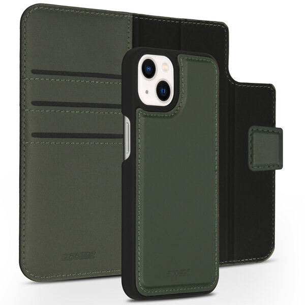 Accezz - Premium Leather 2 in 1 Wallet Bookcase voor Apple iPhone 13 Mini - Green
