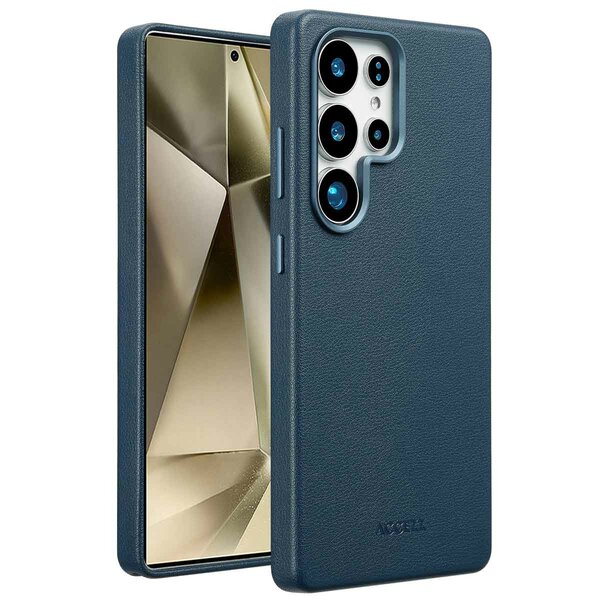 Accezz - MagSafe Leather Backcover voor Samsung Galaxy S25 Ultra - Nightfall Blue