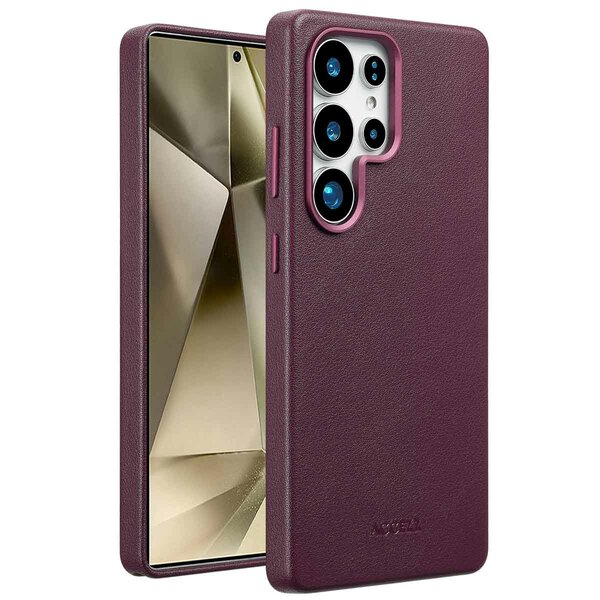 Accezz - MagSafe Leather Backcover for Samsung Galaxy S25 Ultra - Heath Purple