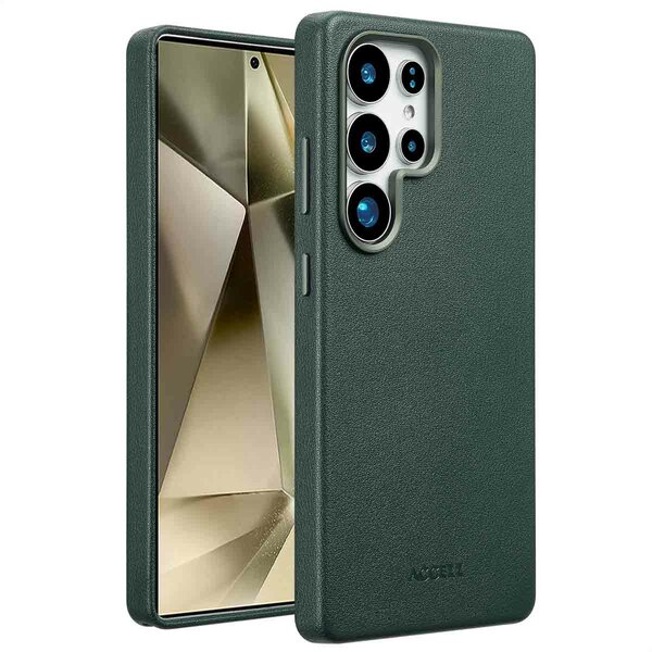 Accezz - MagSafe Leather Backcover voor Samsung Galaxy S25 Ultra - Cedar Green