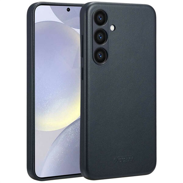 Accezz - MagSafe Leather Backcover voor Samsung Galaxy S24 Plus - Onyx Black