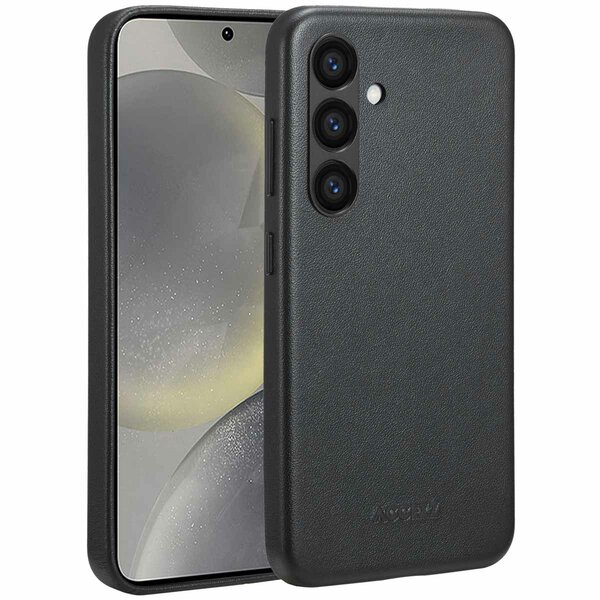 Accezz - MagSafe Leather Backcover voor Samsung Galaxy S24 - Onyx Black