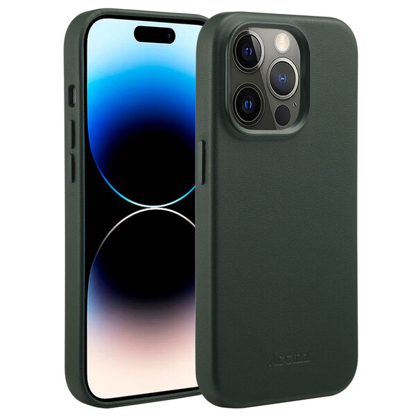 Accezz - MagSafe Leather Backcover for Apple iPhone 14 Pro - Cedar Green