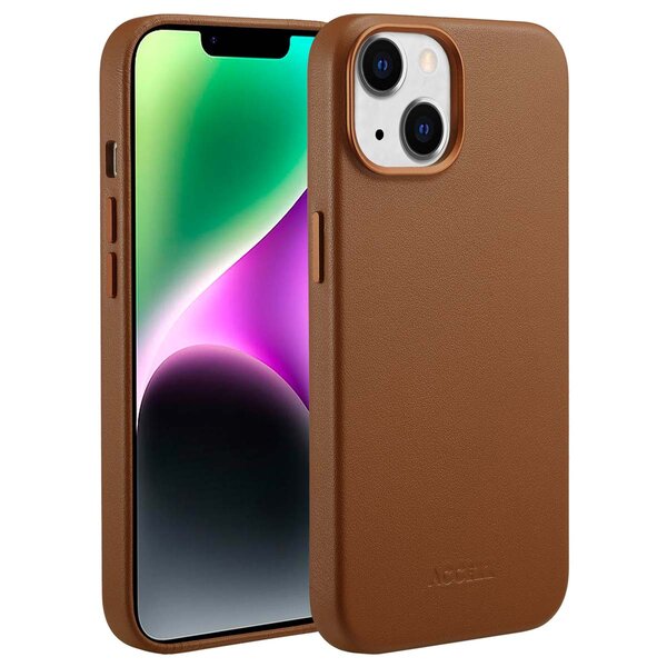 Accezz - MagSafe Leather Backcover voor Apple iPhone 14 - Sienna Brown