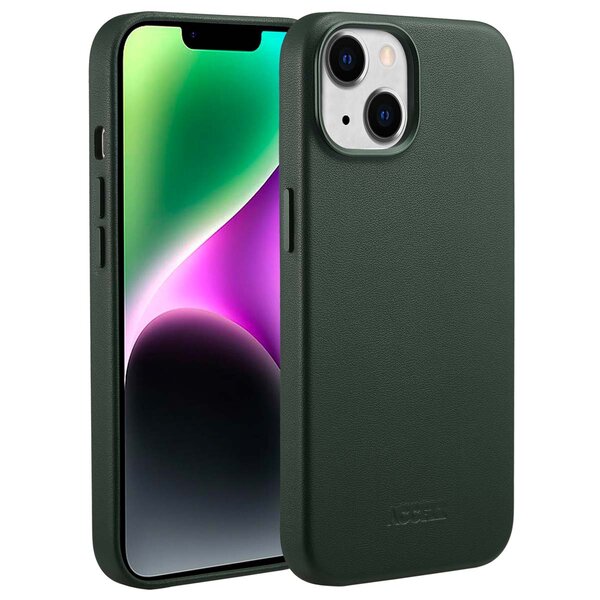 Accezz - MagSafe Leather Backcover voor Apple iPhone 14 - Cedar Green