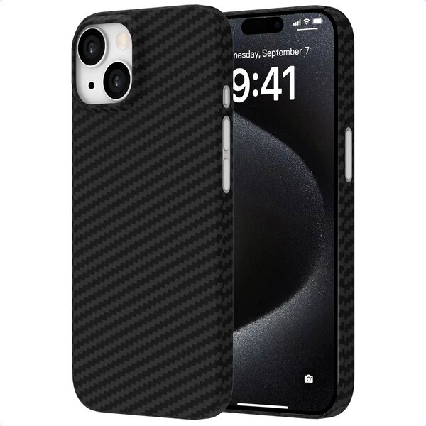 Accezz - MagSafe Kevlar Backcover voor Apple iPhone 15 - Black