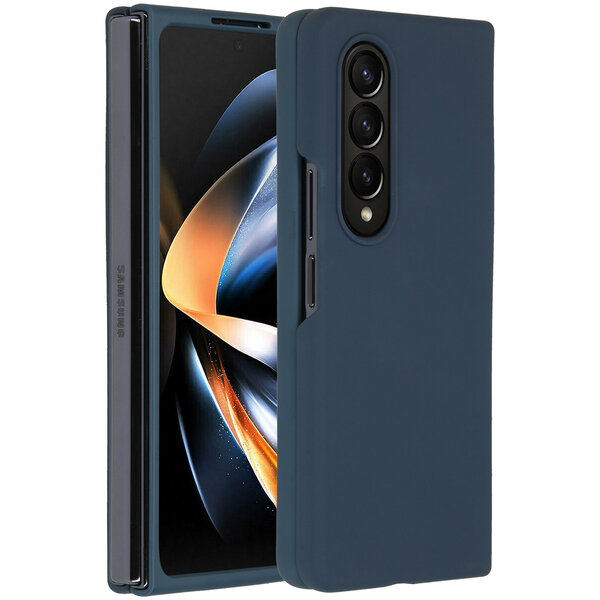 Accezz - Liquid Silicone Backcover voor Samsung Galaxy Z Fold 4 - Dark Blue