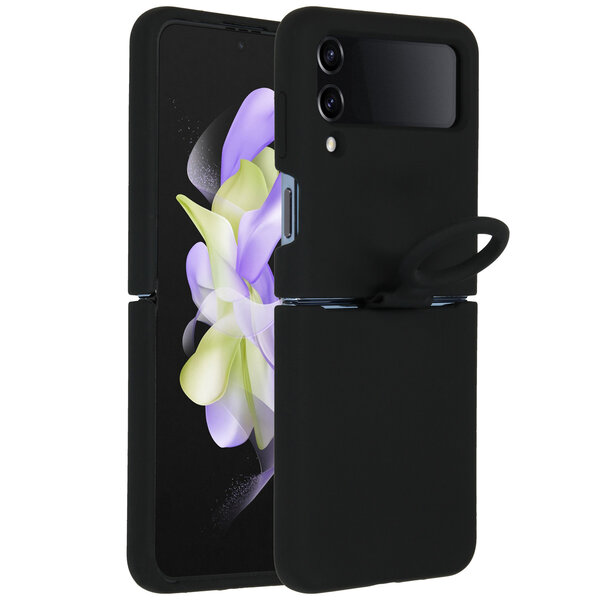 Accezz - Liquid Silicone Backcover voor Samsung Galaxy Z Flip 4 - Black