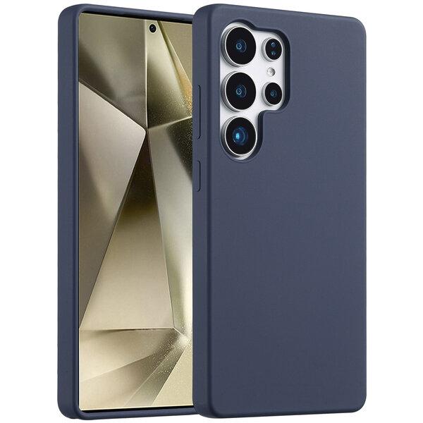 Accezz - Liquid Silicone Backcover voor Samsung Galaxy S25 Ultra - Dark Blue