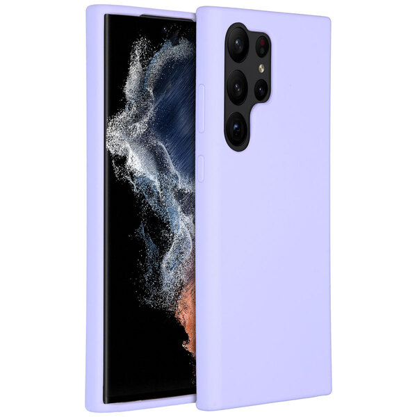 Accezz - Liquid Silicone Backcover voor Samsung Galaxy S23 Ultra - Purple