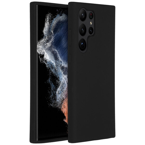 Accezz - Liquid Silicone Backcover voor Samsung Galaxy S23 Ultra - Black