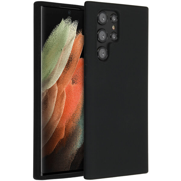 Accezz - Liquid Silicone Backcover voor Samsung Galaxy S22 Ultra - Black