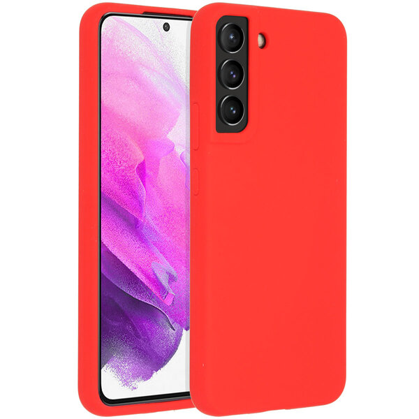 Accezz - Liquid Silicone Backcover voor Samsung Galaxy S22 Plus - Red