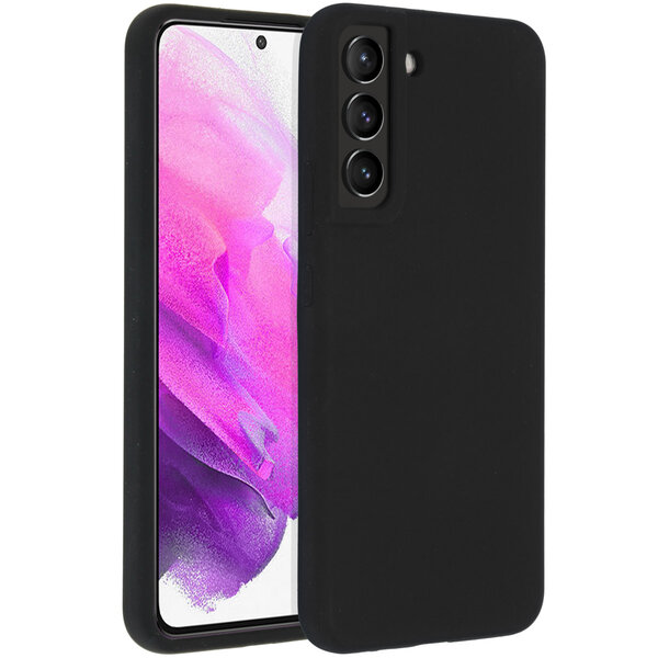 Accezz - Liquid Silicone Backcover voor Samsung Galaxy S22 Plus - Black