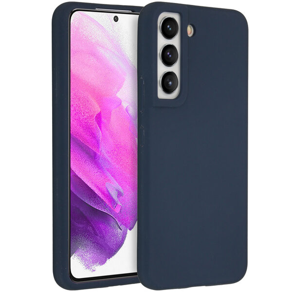 Accezz - Liquid Silicone Backcover voor Samsung Galaxy S22 - Dark Blue
