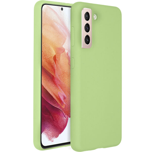 Accezz - Liquid Silicone Backcover voor Samsung Galaxy S21 Plus - Green