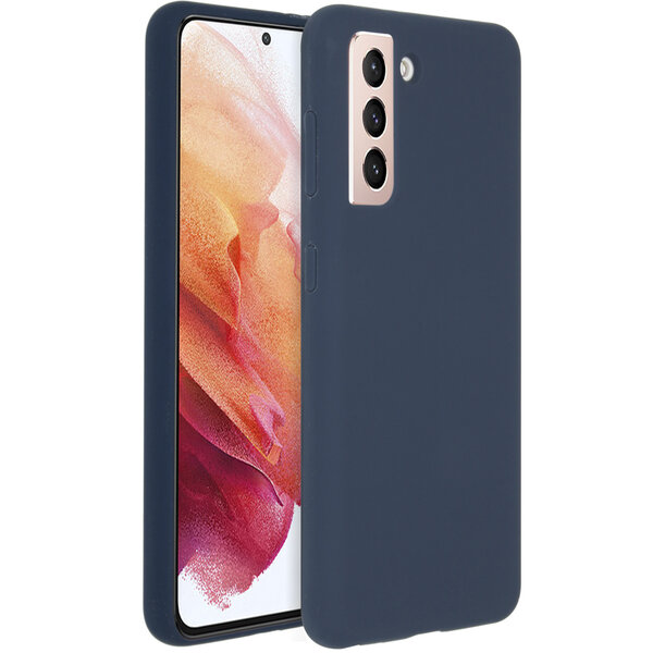Accezz - Liquid Silicone Backcover voor Samsung Galaxy S21 - Dark Blue