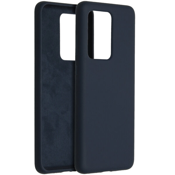 Accezz - Liquid Silicone Backcover voor Samsung Galaxy S20 Ultra - Dark Blue