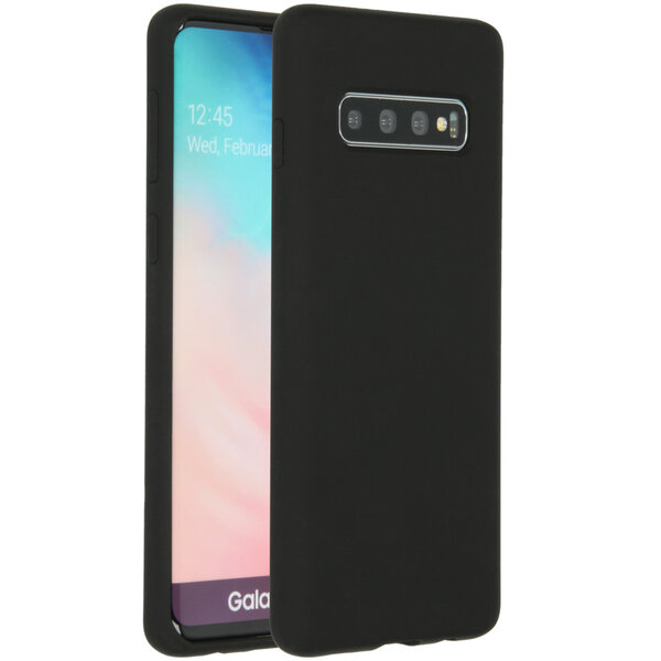 Accezz - Liquid Silicone Backcover voor Samsung Galaxy S10 - Black