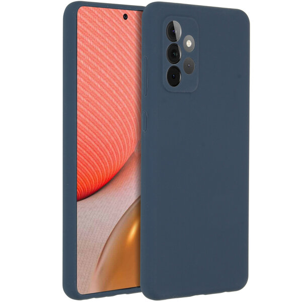 Accezz - Liquid Silicone Backcover for Samsung Galaxy A72 - Dark Blue