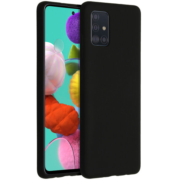 Accezz - Liquid Silicone Backcover voor Samsung Galaxy A51 - Black