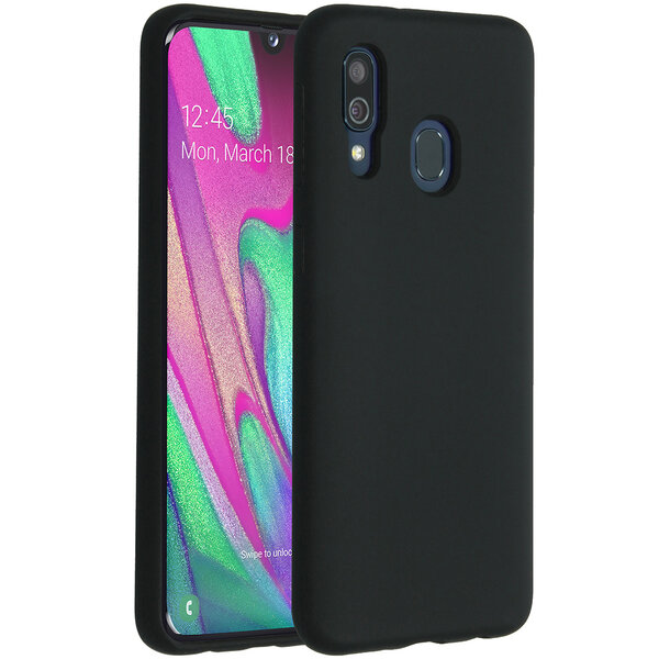 Accezz - Liquid Silicone Backcover voor Samsung Galaxy A40 - Black