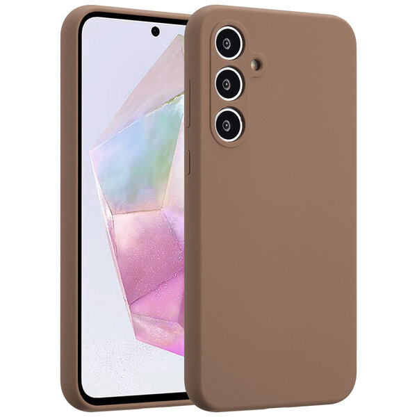 Accezz - Liquid Silicone Backcover voor Samsung Galaxy A35 - Light Brown