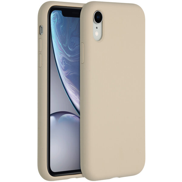 Accezz - Liquid Silicone Backcover voor Apple iPhone Xr - Stone