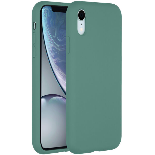 Accezz - Liquid Silicone Backcover voor Apple iPhone Xr - Dark Green