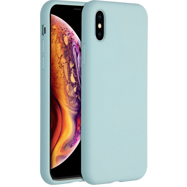Accezz - Liquid Silicone Backcover voor Apple iPhone X / Xs - Sky Blue
