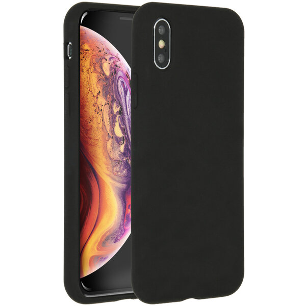 Accezz - Liquid Silicone Backcover voor Apple iPhone X / Xs - Black
