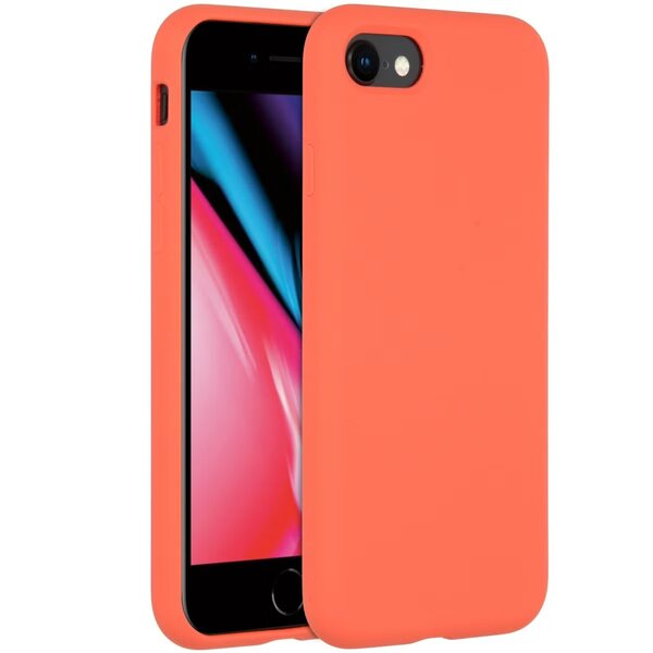Accezz - Liquid Silicone Backcover pour Apple iPhone SE (2022 / 2020) / 8 / 7 - Nectarine