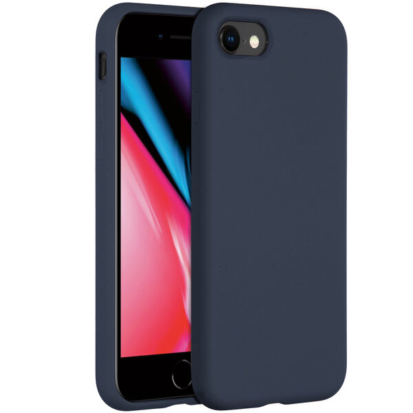 Accezz - Liquid Silicone Backcover voor Apple iPhone SE (2022 / 2020) / 8 / 7 - Dark Blue