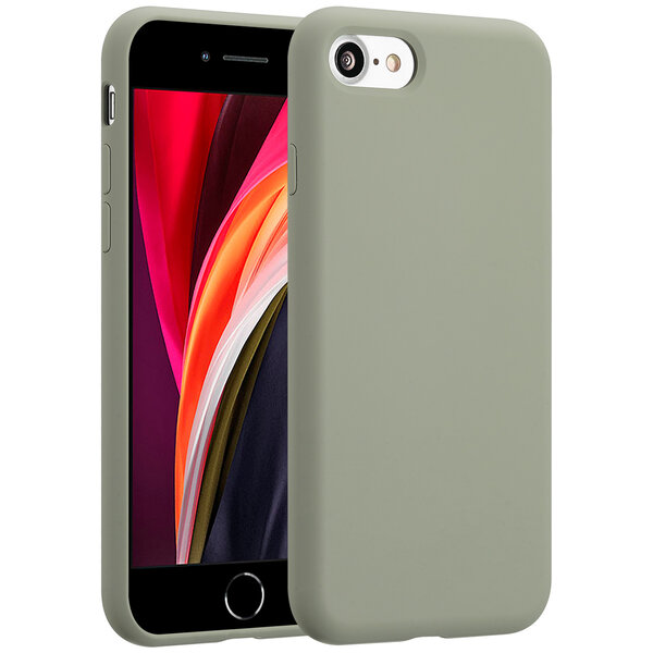 Accezz - Liquid Silicone Backcover pour Apple iPhone SE (2022 / 2020) / 8 / 7 - Cooper Green