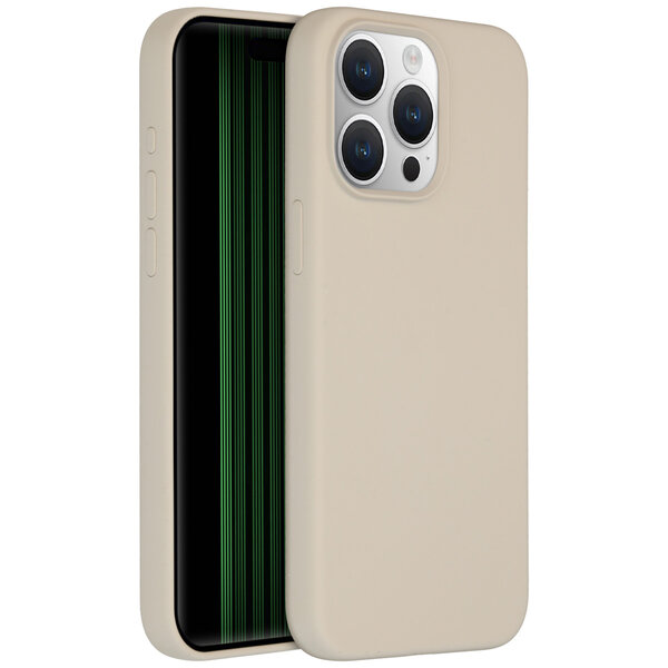 Accezz - Liquid Silicone Backcover voor Apple iPhone 15 Pro Max - Stone