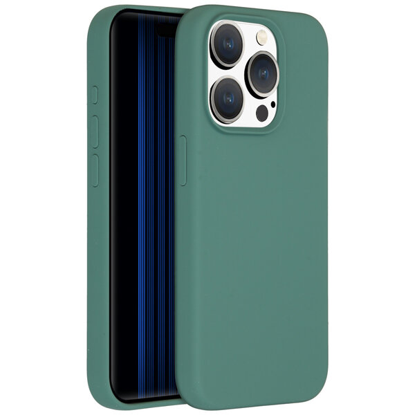 Accezz - Liquid Silicone Backcover voor Apple iPhone 15 Pro - Dark Green