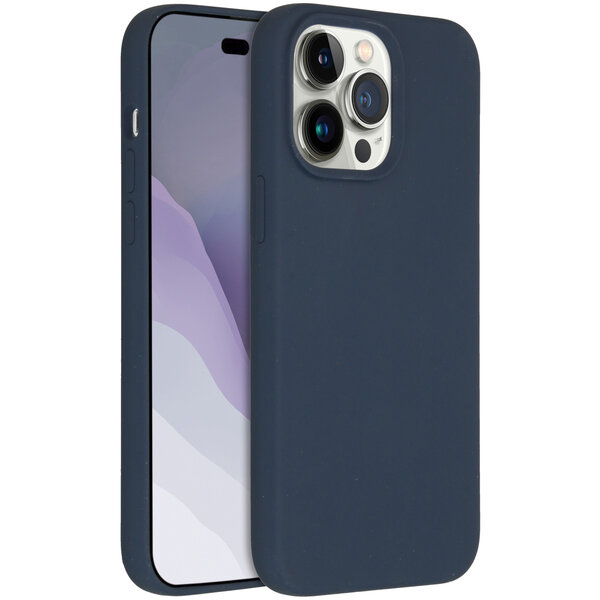 Accezz - Liquid Silicone Backcover voor Apple iPhone 14 Pro Max - Dark Blue