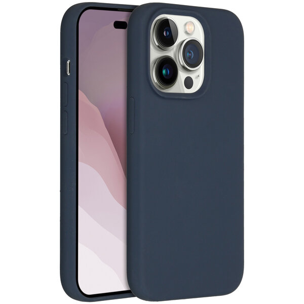 Accezz - Liquid Silicone Backcover voor Apple iPhone 14 Pro - Dark Blue