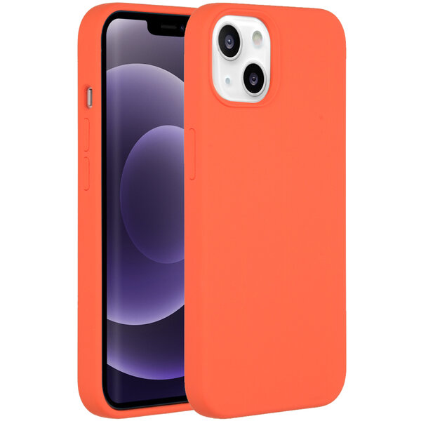 Accezz - Liquid Silicone Backcover voor Apple iPhone 14 / 13 - Nectarine