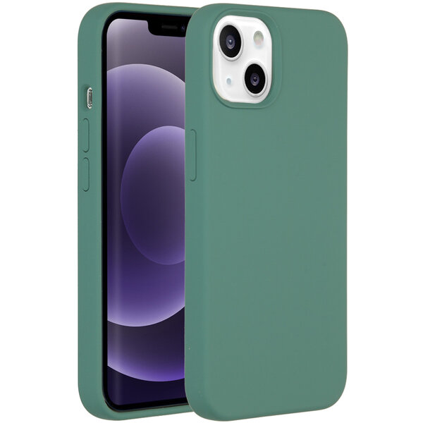 Accezz - Liquid Silicone Backcover voor Apple iPhone 14 / 13 - Dark Green