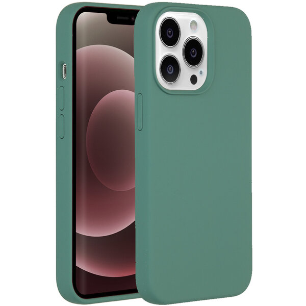Accezz - Liquid Silicone Backcover voor Apple iPhone 13 Pro Max - Dark Green