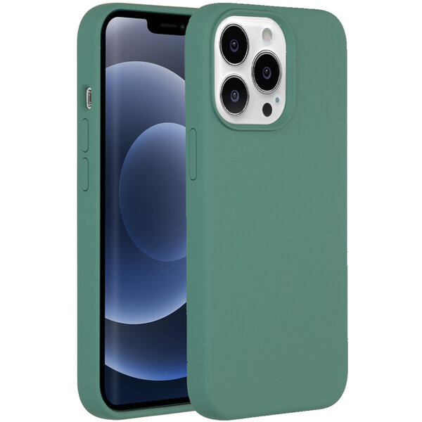 Accezz - Liquid Silicone Backcover voor Apple iPhone 13 Pro - Dark Green